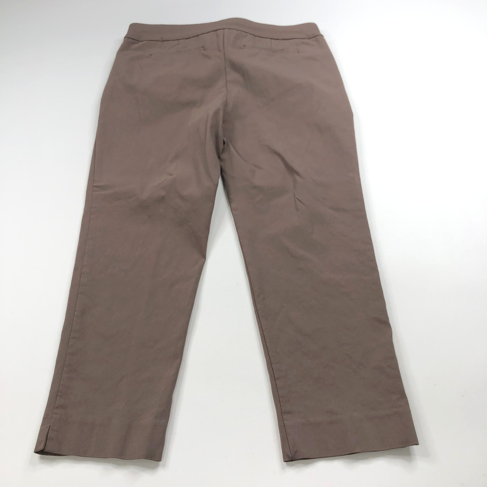 Chico's US 10P (Fit 33W 24L) Rayon Mid Low High Rise Pull On Pants Brown